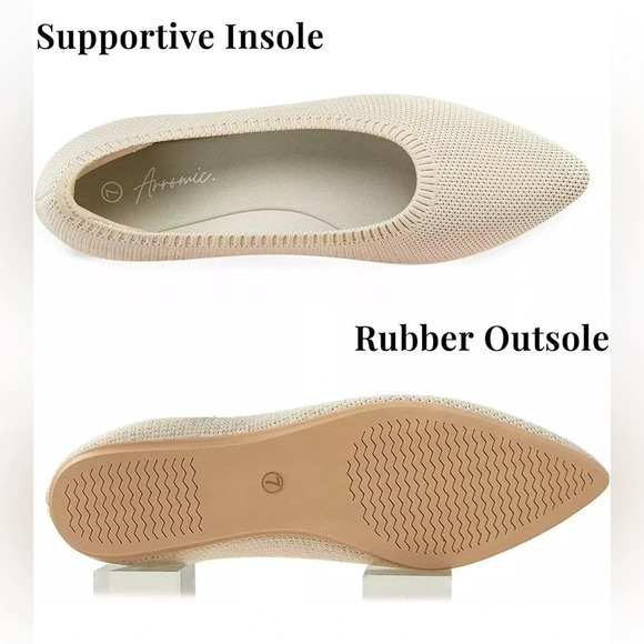 BNIB Arromic Black Pointed Toe Ballet Flats (Sz 10) - Picture 4 of 4